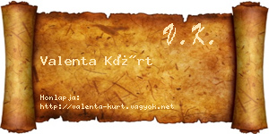 Valenta Kürt névjegykártya